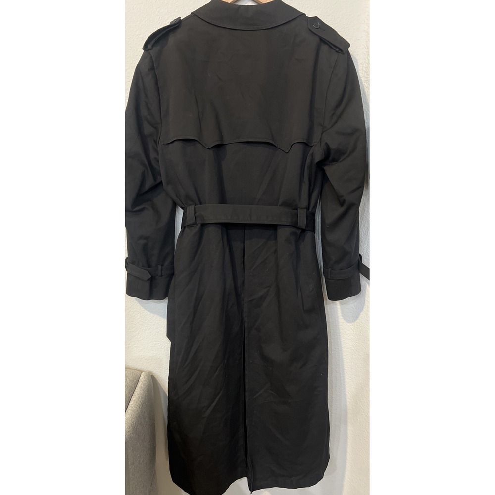 Christian Dior 44 LONG BLACK Monsieur Trench Coat Classic with Zip-in Wool Liner - Picture 4 of 12